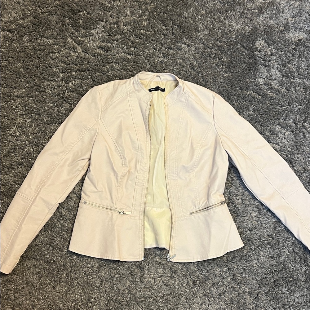 Baccini Off-White Leather Jacket